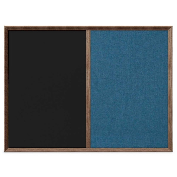 United Visual Products Enclosed Corkboard, 1 Door, 72"x36", 4" Fra, UV3425-BLACK-DBURGU UV3425-BLACK-DBURGU - main